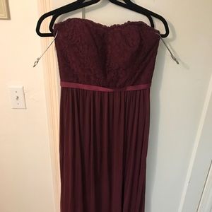 David’s Bridal Wine Bridesmaid Dress